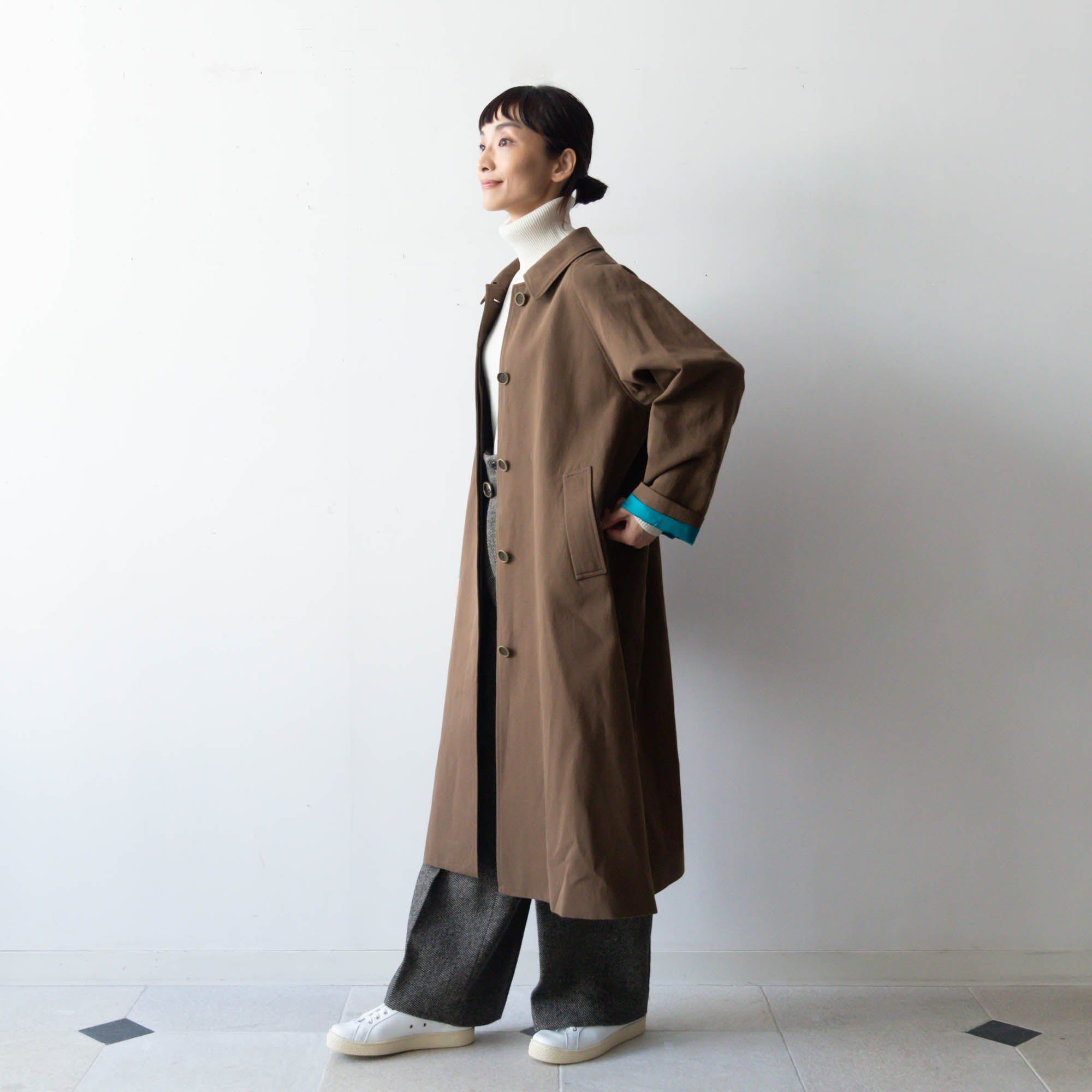 リゼッタがつくる、コットンリネンのステンカラーコート