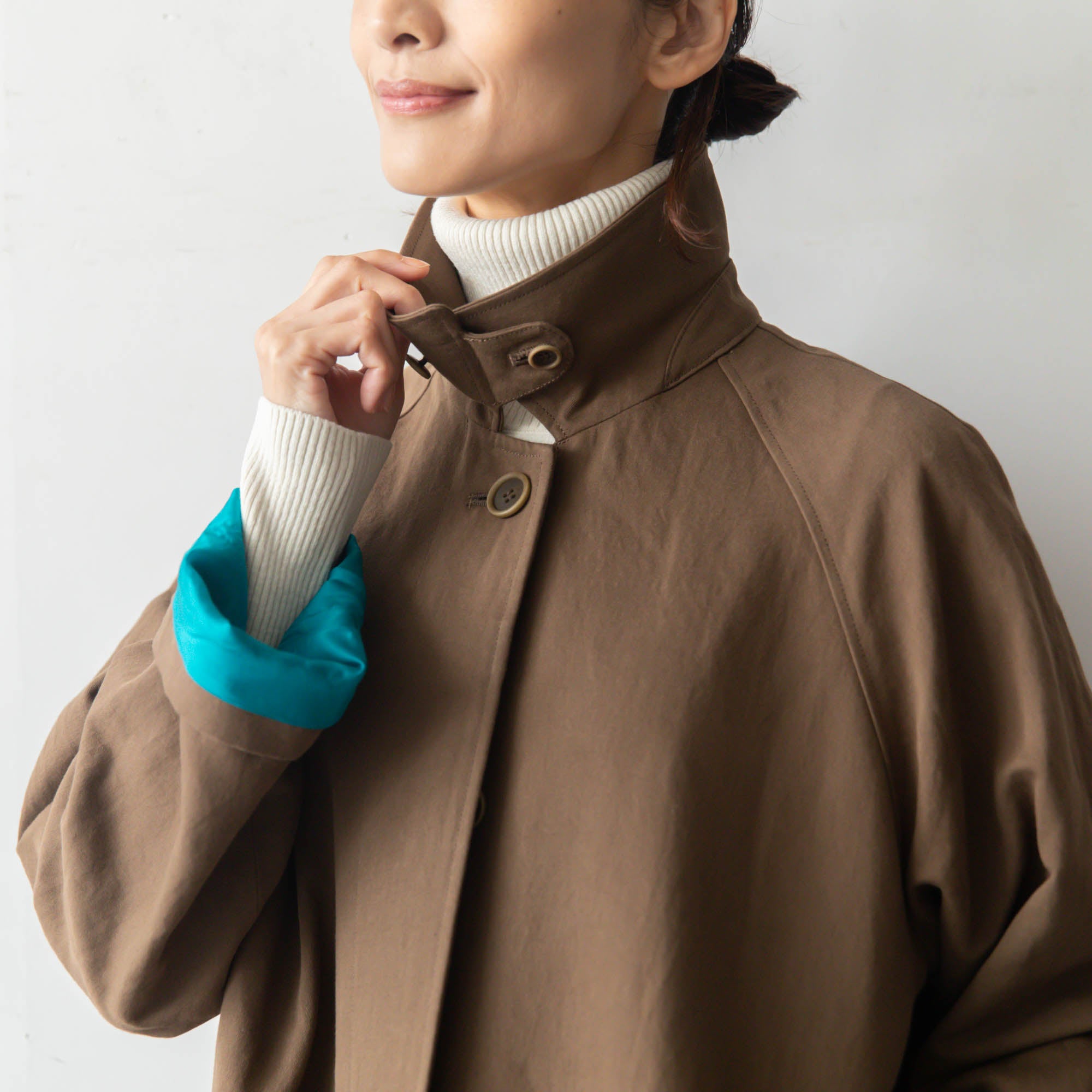 美品✨リゼッタ Lisette 中綿ライナー付ウールコート アルパカファー リゼッタがつくる、コットンリネンのステンカラーコート