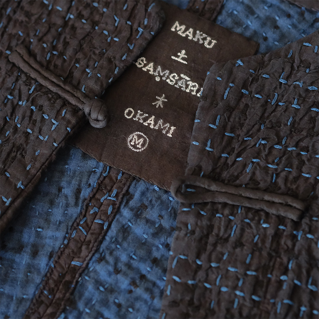 ［maku textiles］OKAMI 刺し子シルクコート