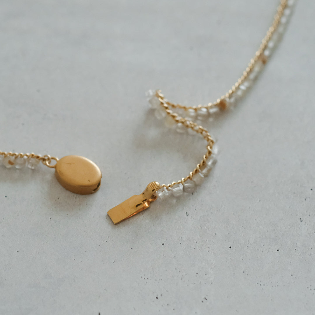 後で掲載［shuo'］Black Pearl Rutile Quartz Necklace