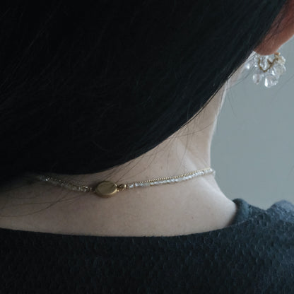 後で掲載［shuo'］Black Pearl Rutile Quartz Necklace