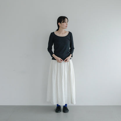 YARN／ティティ・リブ バレエネック 7分袖