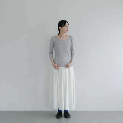 YARN／ティティ・リブ バレエネック 7分袖