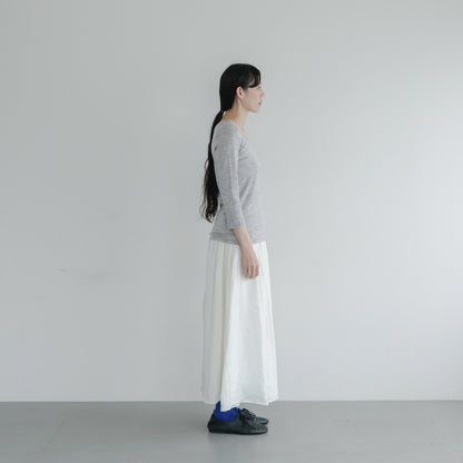 YARN／ティティ・リブ バレエネック 7分袖