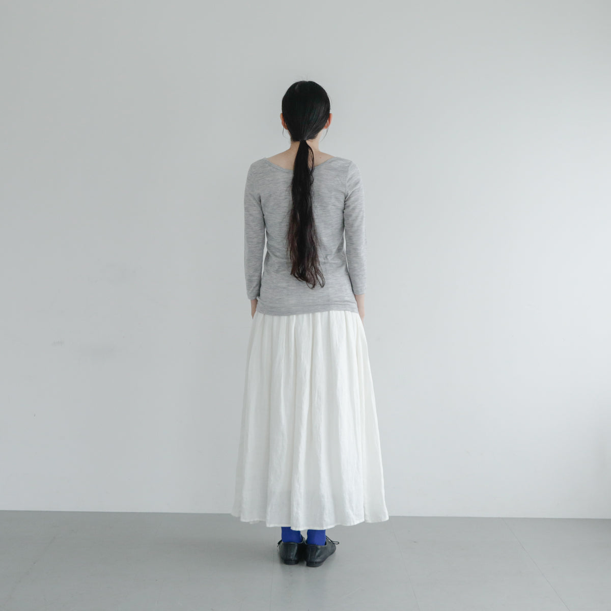 YARN／ティティ・リブ バレエネック 7分袖