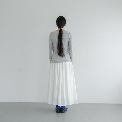 YARN／ティティ・リブ バレエネック 7分袖