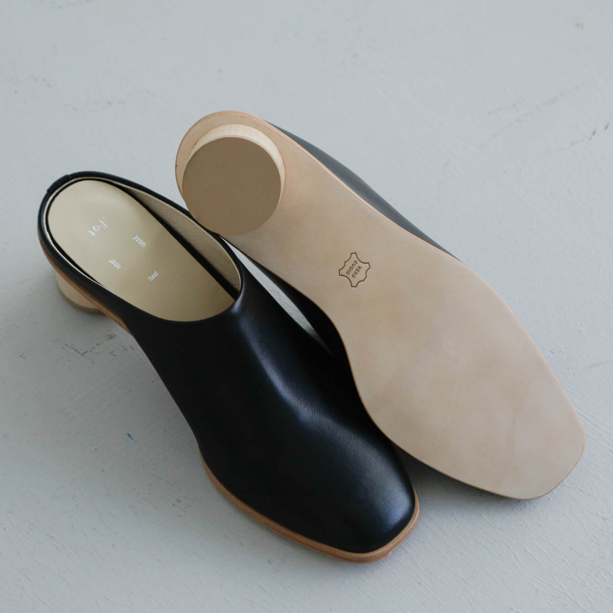 _Fot／wood heel mules_circle （maple）（1001s）