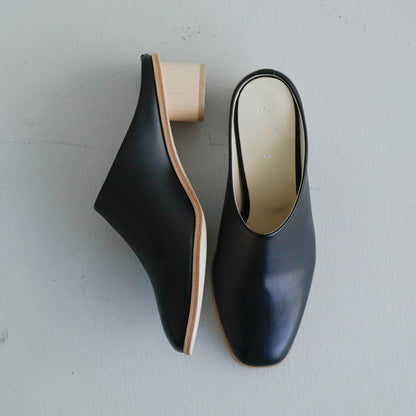 _Fot／wood heel mules_circle （maple）（1001s）