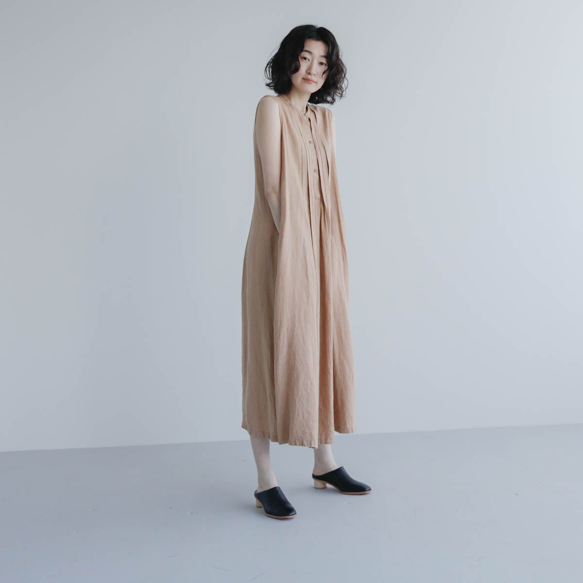 _Fot／wood heel mules_circle （maple）（1001s）