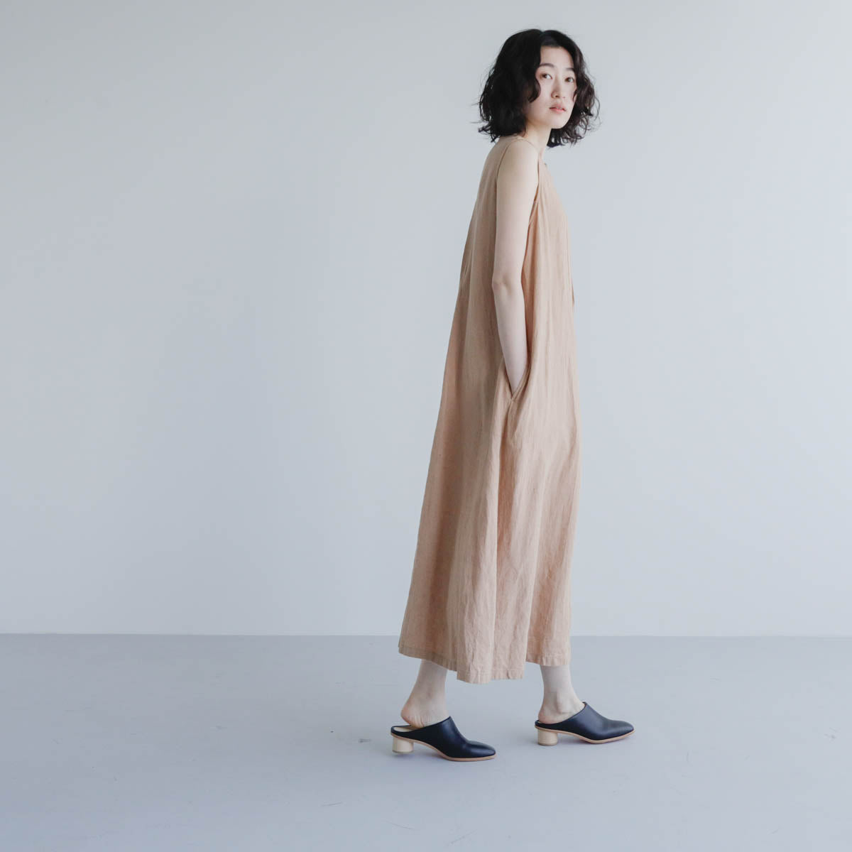 _Fot／wood heel mules_circle （maple）（1001s）
