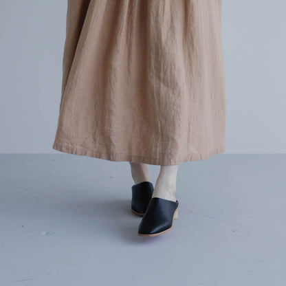 _Fot／wood heel mules_circle （maple）（1001s）