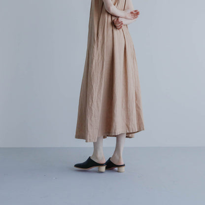 _Fot／wood heel mules_circle （maple）（1001s）