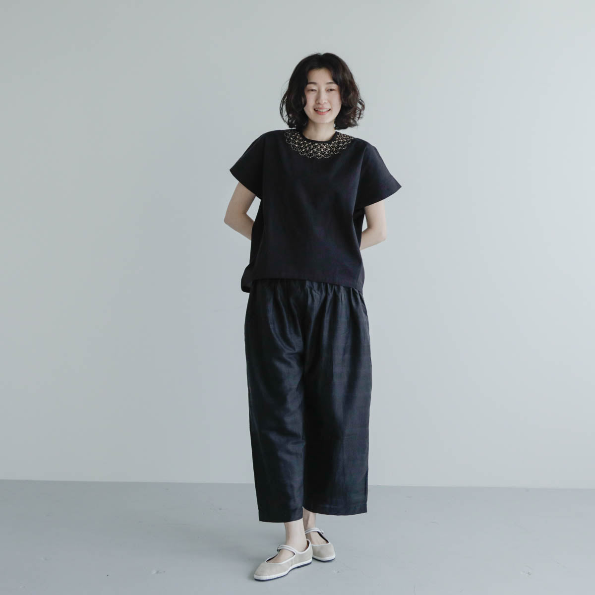 BUNON／Embroidery Woven-T（BN2545）