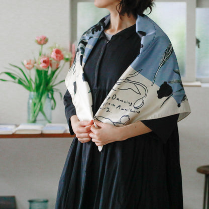 vent de moe／スカーフ black tulip blue