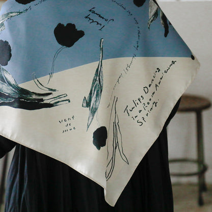 vent de moe／スカーフ black tulip blue