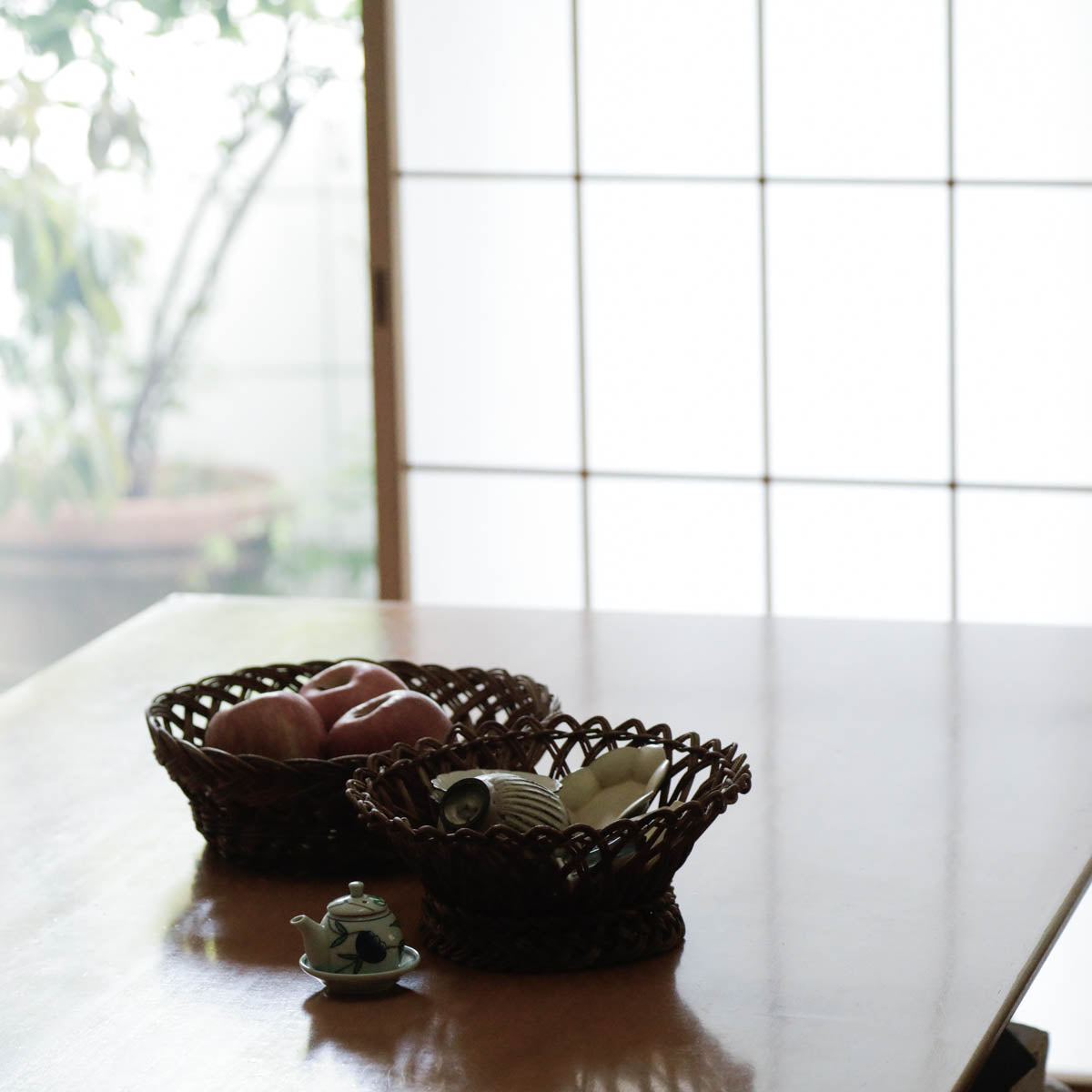 宮本工芸／あけびかご　新波型皿　大