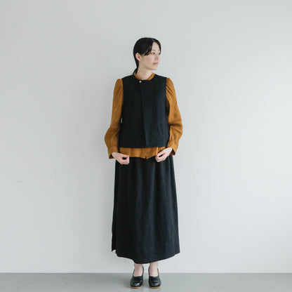 SALUÉ／ハイウエストジレ／ヘリンボーンリネン
