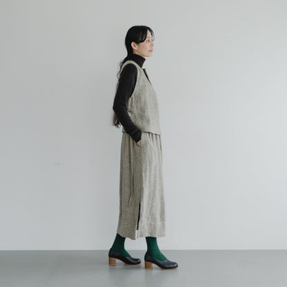 SALUÉ／ハイウエストジレ／ヘリンボーンリネン