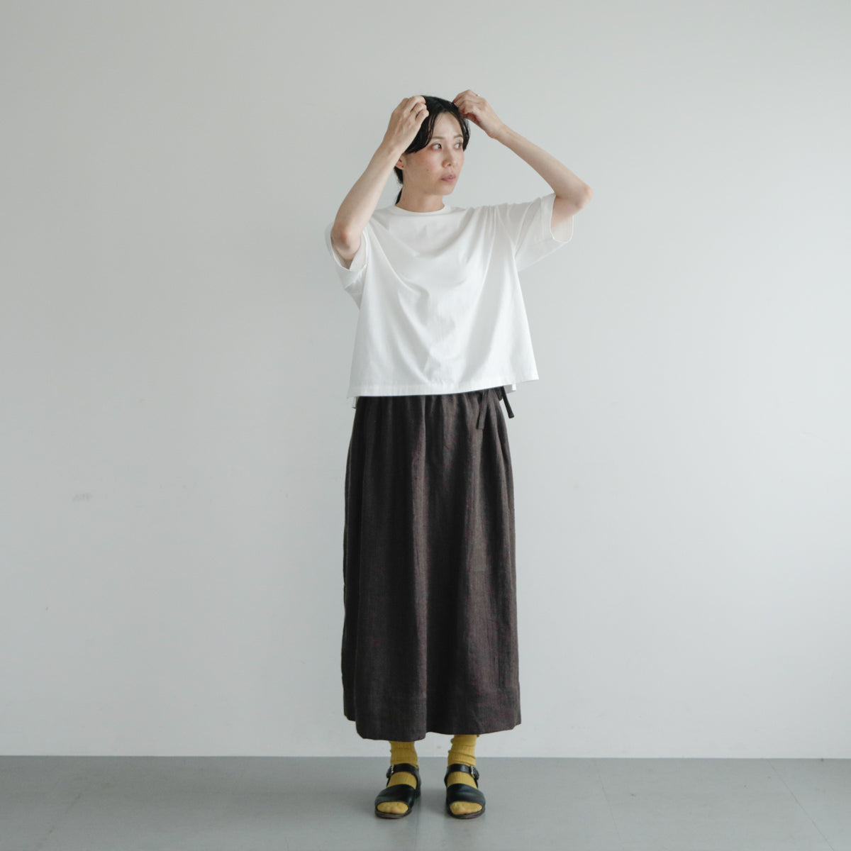 SALUÉ／【受注商品】ノーカラージャケット／ヘリンボーンリネン
