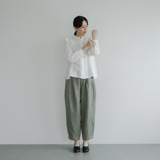 SALUÉ／【受注商品】エッグパンツA／ヘリンボーンリネン