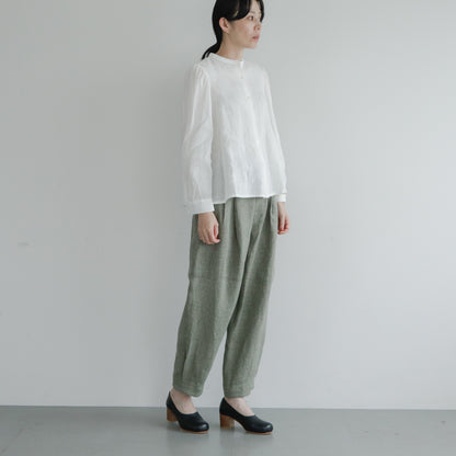 SALUÉ／【受注商品】エッグパンツA／ヘリンボーンリネン