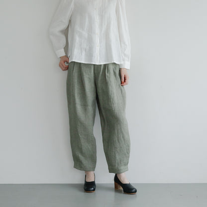 SALUÉ／【受注商品】エッグパンツA／ヘリンボーンリネン