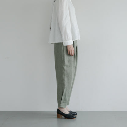 SALUÉ／【受注商品】エッグパンツA／ヘリンボーンリネン