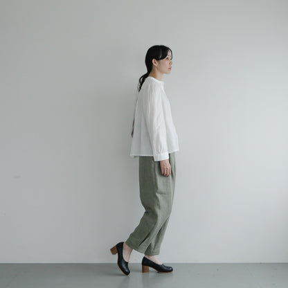SALUÉ／【受注商品】エッグパンツA／ヘリンボーンリネン
