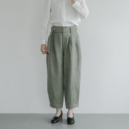 SALUÉ／【受注商品】エッグパンツA／ヘリンボーンリネン