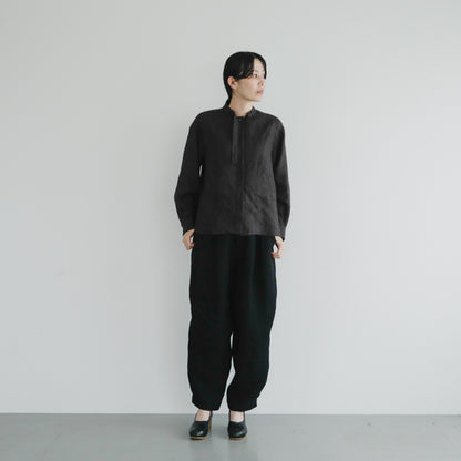 SALUÉ／【受注商品】エッグパンツA／ヘリンボーンリネン