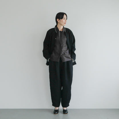 SALUÉ／【受注商品】エッグパンツA／ヘリンボーンリネン