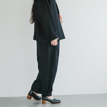 SALUÉ／【受注商品】エッグパンツA／ヘリンボーンリネン