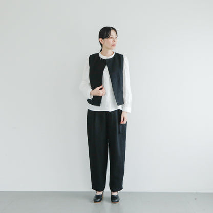 SALUÉ／【受注商品】エッグパンツC／ヘリンボーンリネン