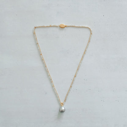 後で掲載［shuo'］Black Pearl Rutile Quartz Necklace