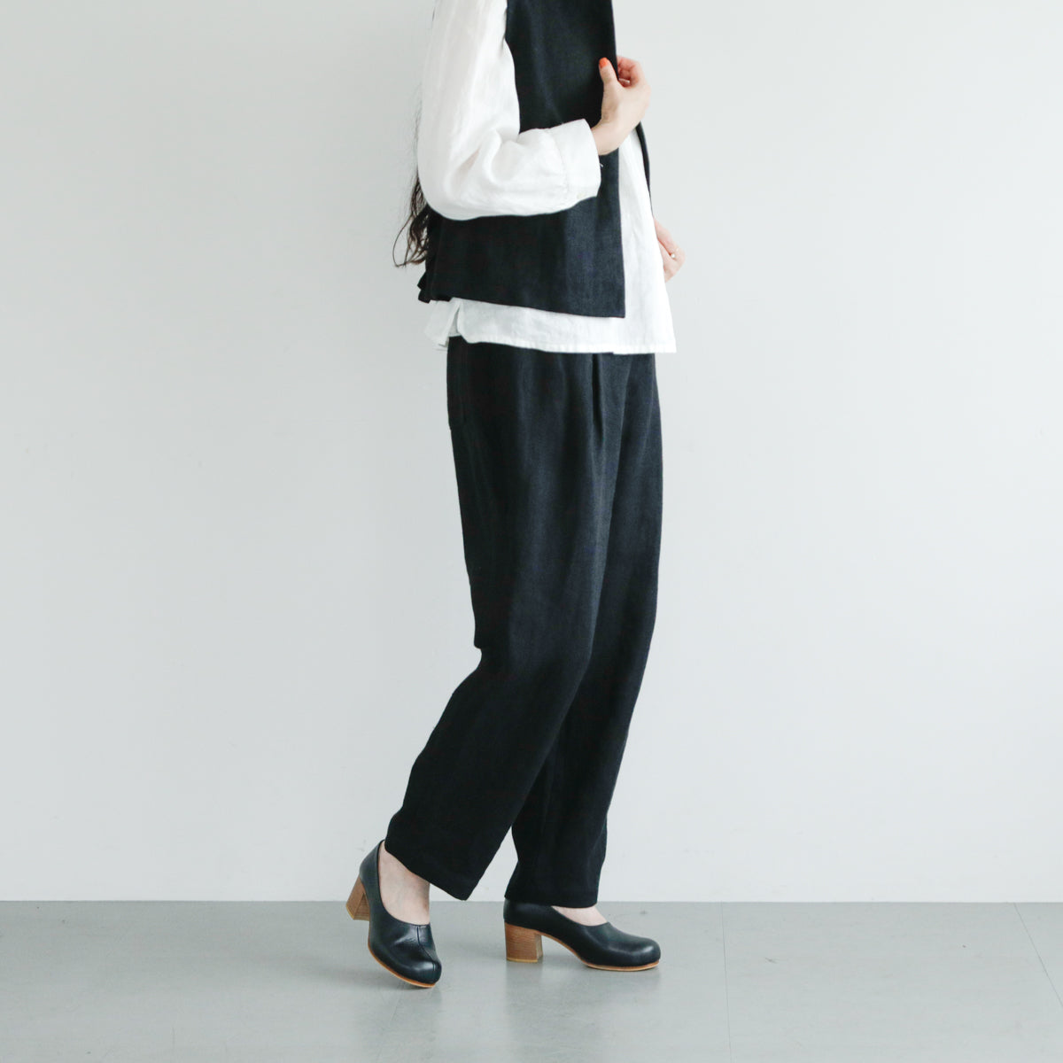 SALUÉ／【受注商品】エッグパンツC／ヘリンボーンリネン