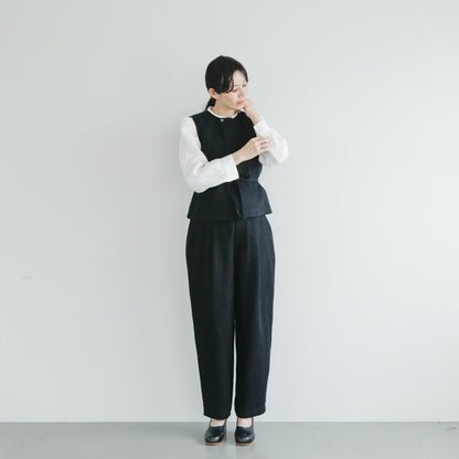 SALUÉ／【受注商品】エッグパンツC／ヘリンボーンリネン