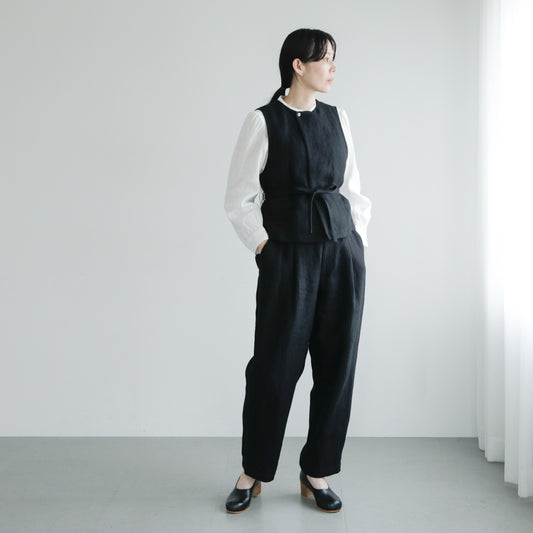 SALUÉ／【受注商品】エッグパンツC／ヘリンボーンリネン