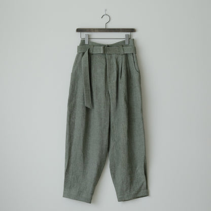 SALUÉ／【受注商品】エッグパンツA／ヘリンボーンリネン