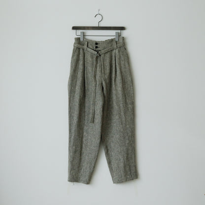SALUÉ／【受注商品】エッグパンツC／ヘリンボーンリネン