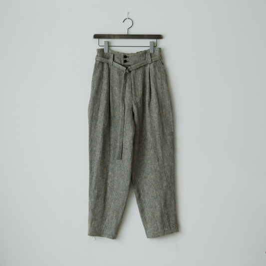 SALUÉ／【受注商品】エッグパンツC／ヘリンボーンリネン