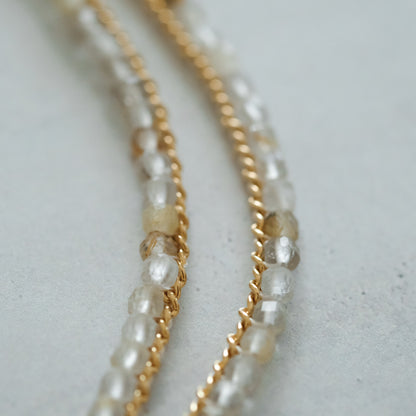 後で掲載［shuo'］Black Pearl Rutile Quartz Necklace