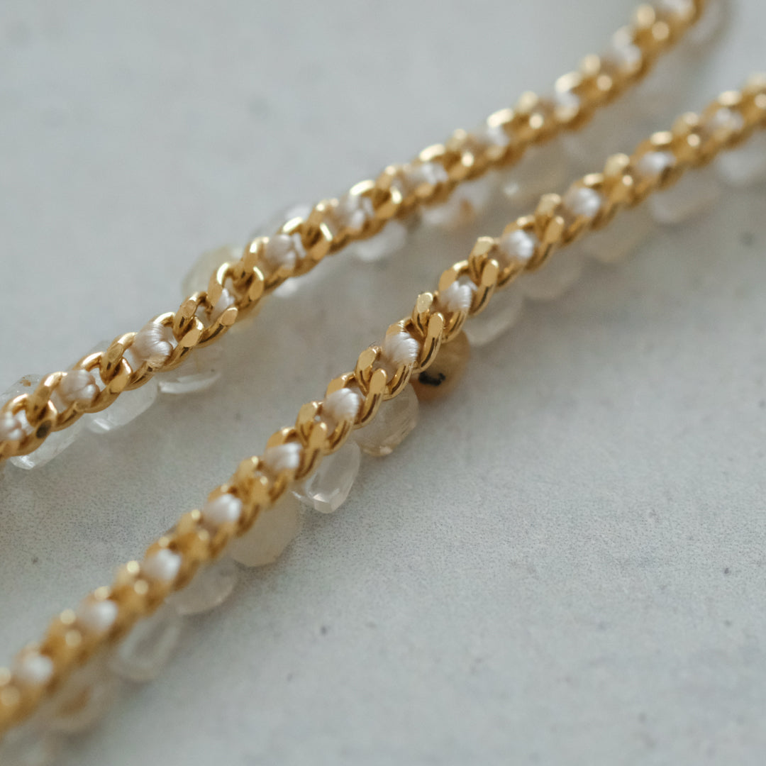 後で掲載［shuo'］Black Pearl Rutile Quartz Necklace