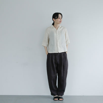 SALUÉ／【受注商品】エッグパンツA／ヘリンボーンリネン