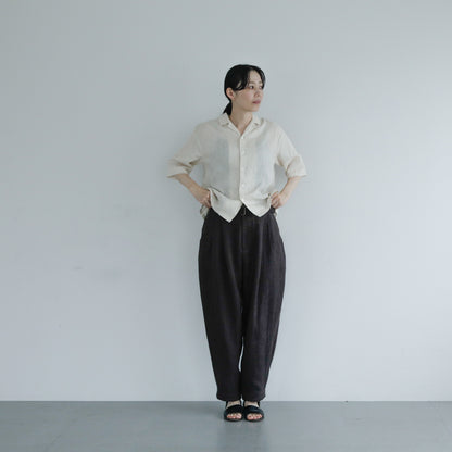 SALUÉ／【受注商品】エッグパンツA／ヘリンボーンリネン