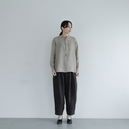 SALUÉ／【受注商品】エッグパンツA／ヘリンボーンリネン