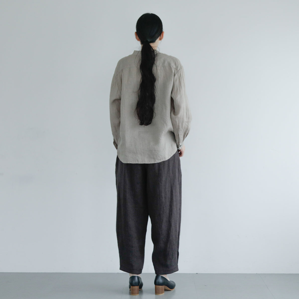 SALUÉ／【受注商品】エッグパンツA／ヘリンボーンリネン