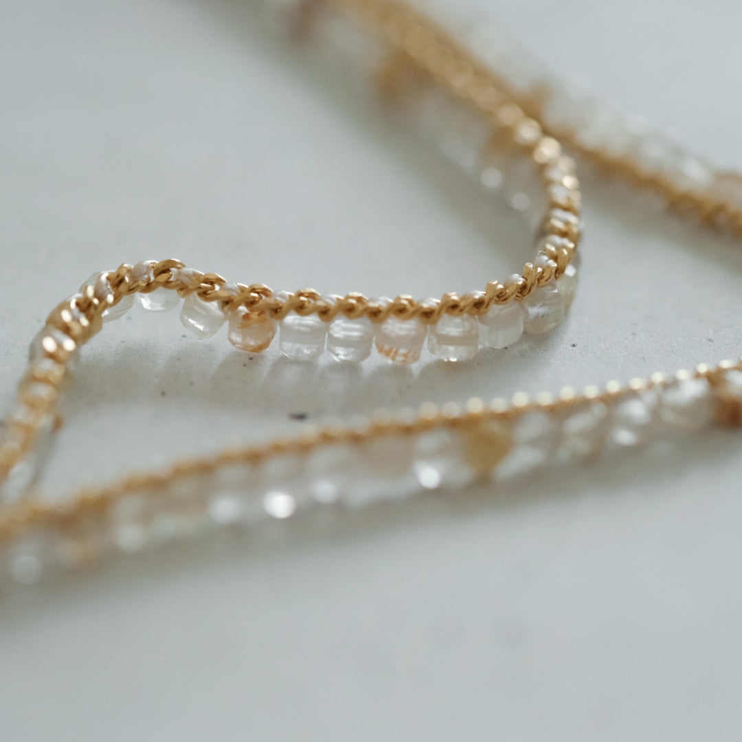 後で掲載［shuo'］Black Pearl Rutile Quartz Necklace