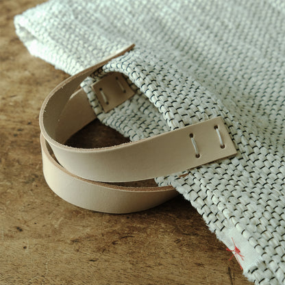 ［tatetoyoco］裂織りバッグ （経糸黒/ムジ）