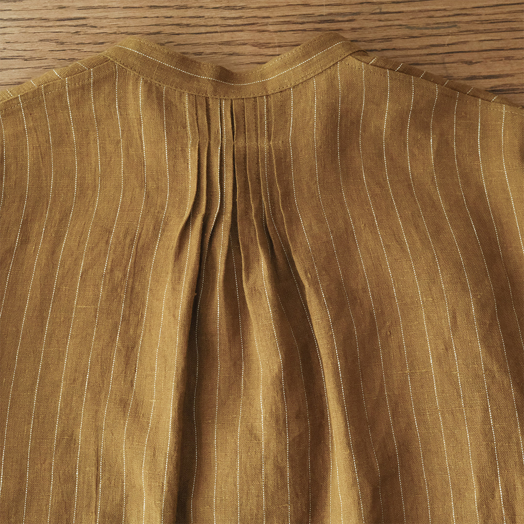 SALUÉ／バックピンタックドレス／ミッドウェイトリネン