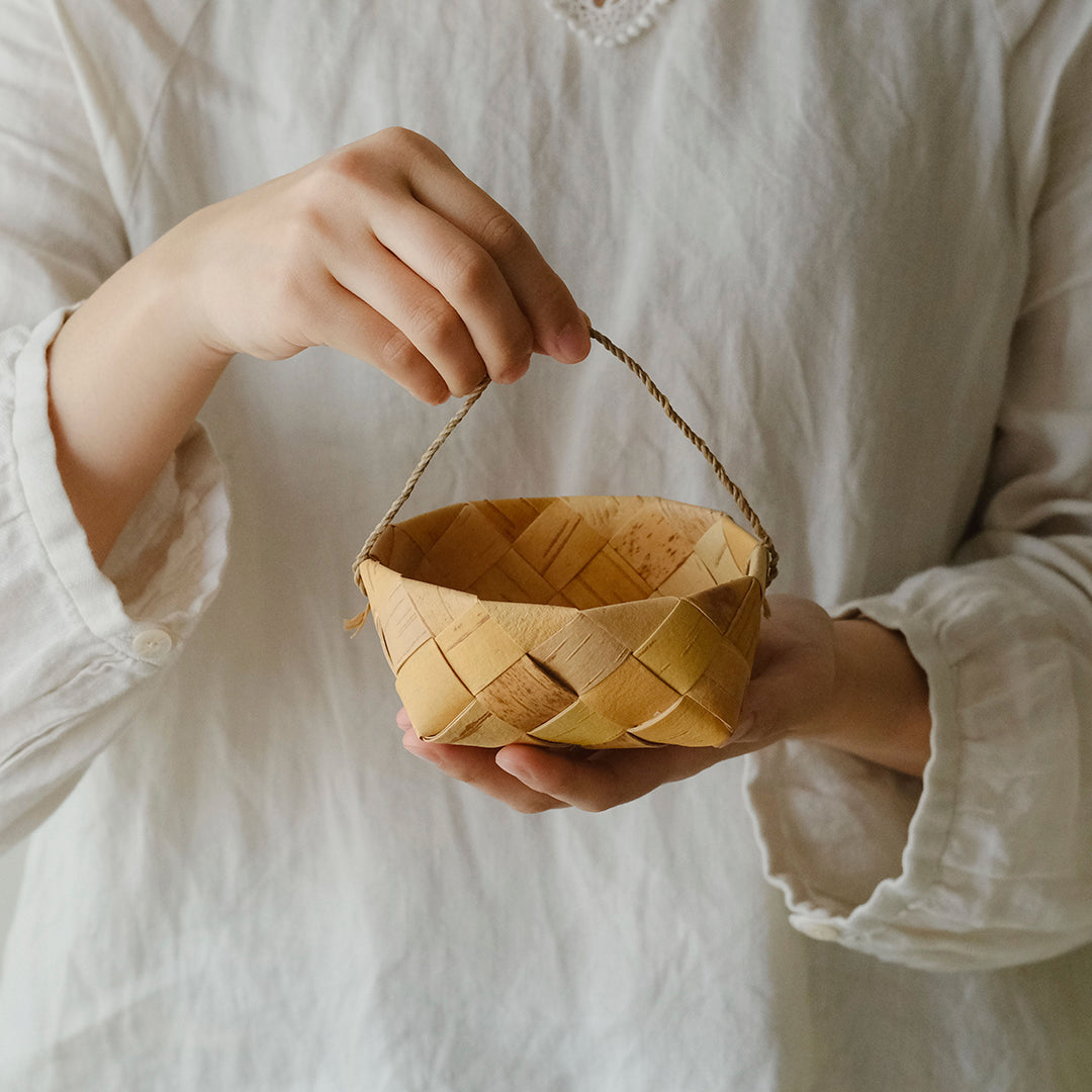 ［SUKOYA 迫田希久］シナハンドルのかご